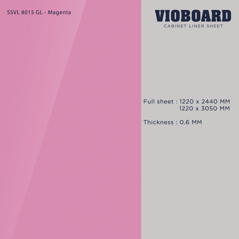 SSVL 8015 GL HPL Cabinet Liner Sheet Magenta Color Glossy Finish Thickness 0.6 MM.